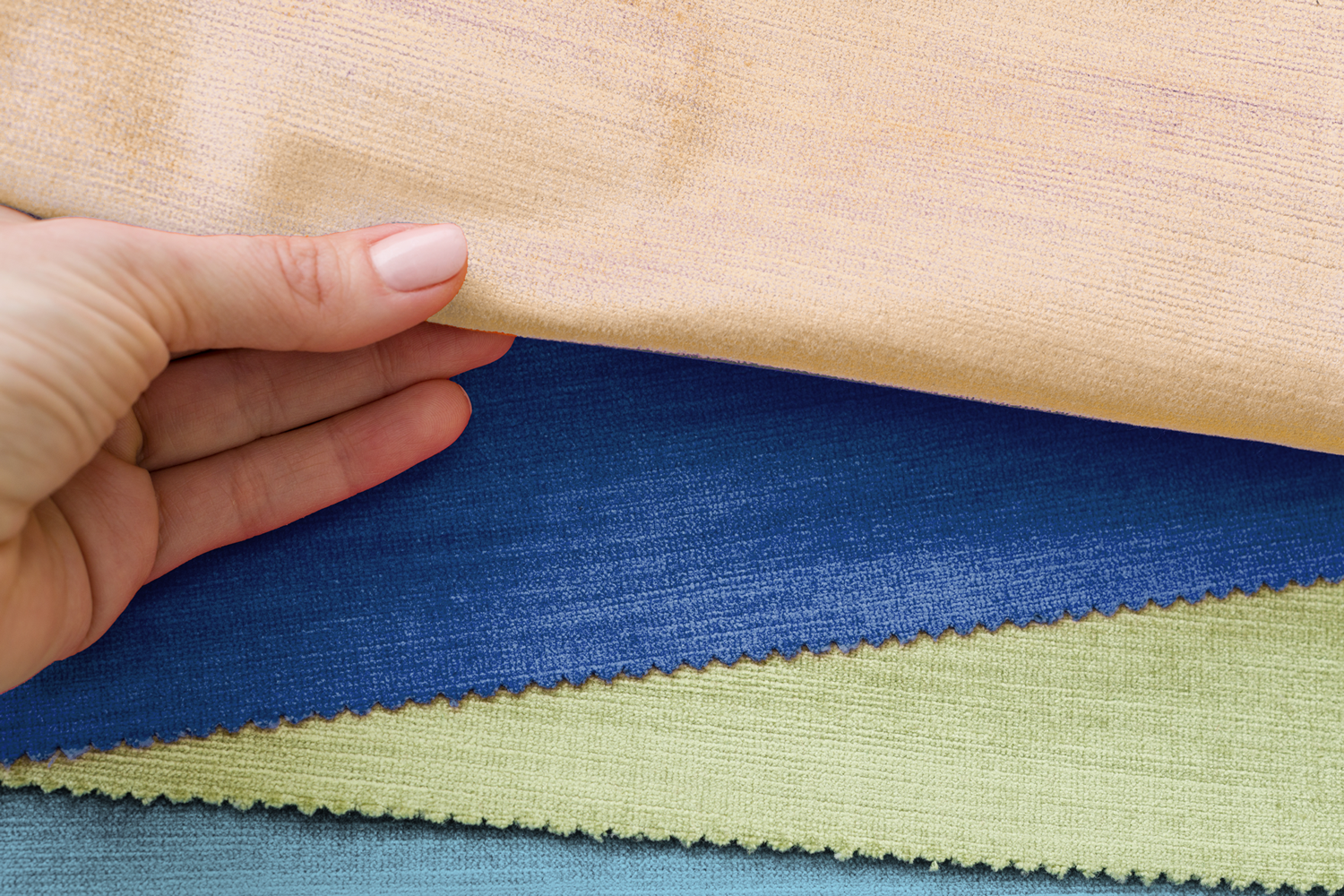 Samples of upholstery for boats